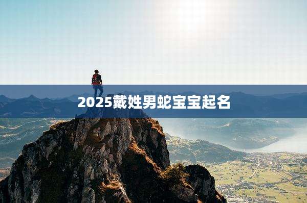 2025戴姓男蛇宝宝起名