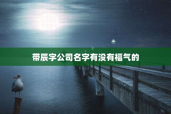 带辰字公司名字有没有福气的