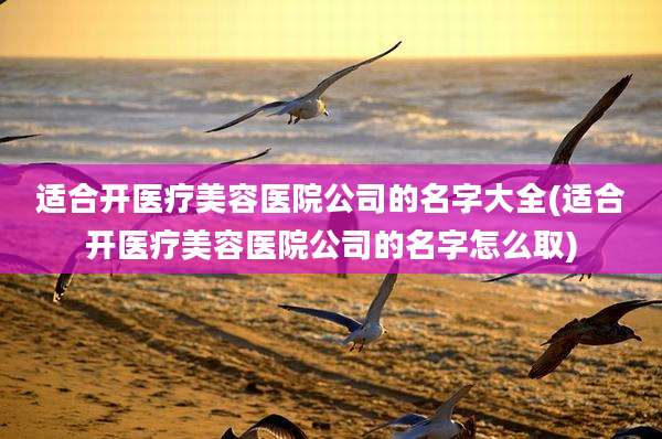适合开医疗美容医院公司的名字大全(适合开医疗美容医院公司的名字怎么取)