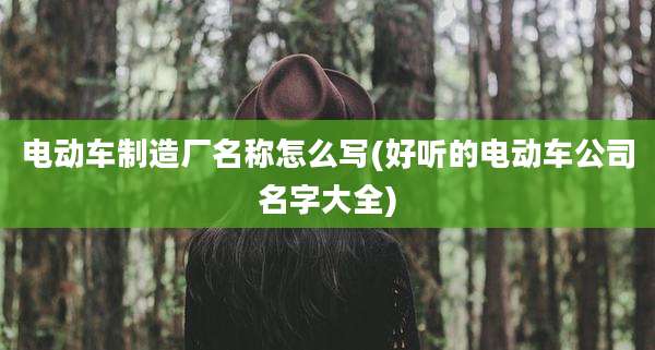 电动车制造厂名称怎么写(好听的电动车公司名字大全)