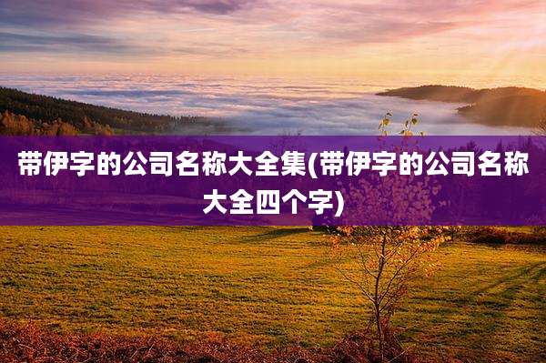 带伊字的公司名称大全集(带伊字的公司名称大全四个字)