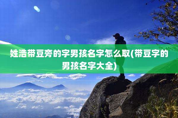 姓浩带豆旁的字男孩名字怎么取(带豆字的男孩名字大全)