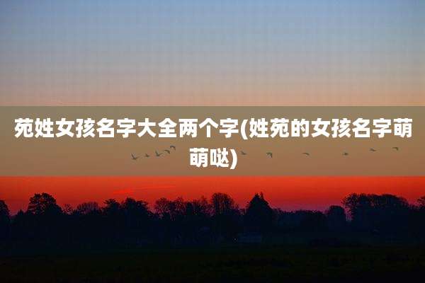 苑姓女孩名字大全两个字(姓苑的女孩名字萌萌哒)