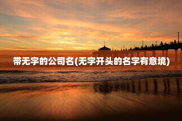 带无字的公司名(无字开头的名字有意境)