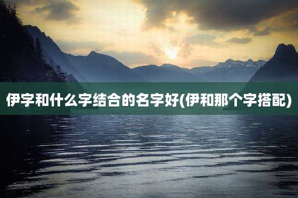 伊字和什么字结合的名字好(伊和那个字搭配)