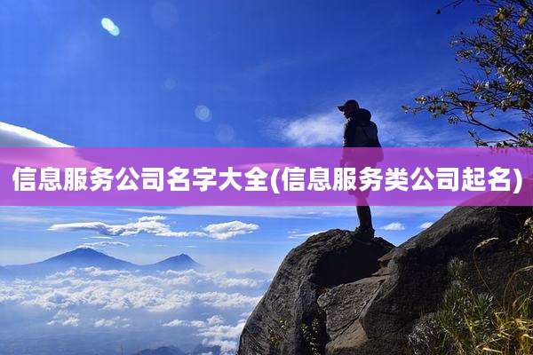 信息服务公司名字大全(信息服务类公司起名)