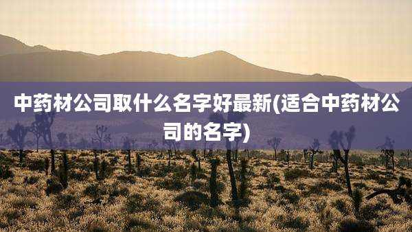 中药材公司取什么名字好最新(适合中药材公司的名字)