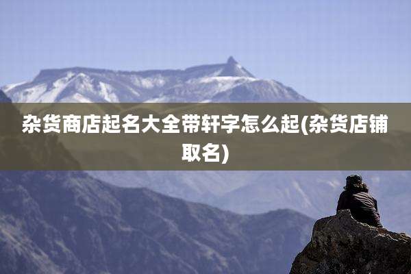 杂货商店起名大全带轩字怎么起(杂货店铺取名)