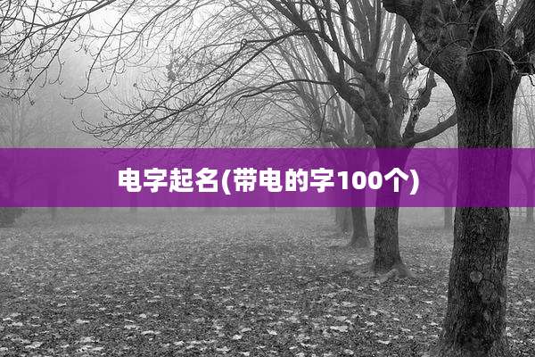 电字起名(带电的字100个)