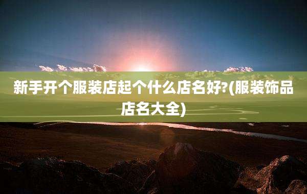 新手开个服装店起个什么店名好?(服装饰品店名大全)