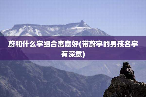 蔚和什么字组合寓意好(带蔚字的男孩名字有深意)