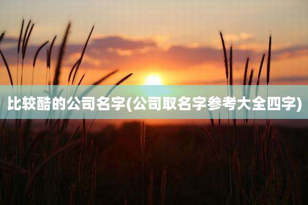 比较酷的公司名字(公司取名字参考大全四字)