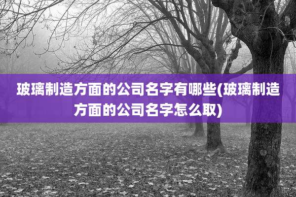 玻璃制造方面的公司名字有哪些(玻璃制造方面的公司名字怎么取)