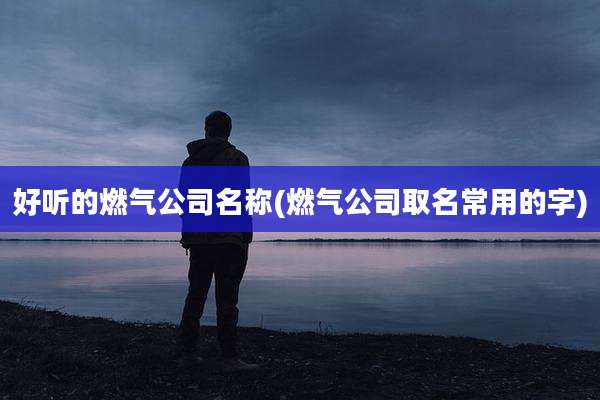 好听的燃气公司名称(燃气公司取名常用的字)