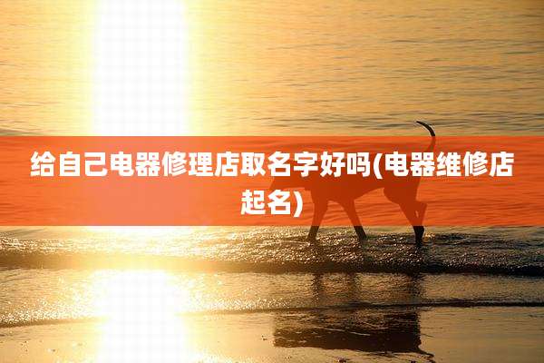 给自己电器修理店取名字好吗(电器维修店起名)
