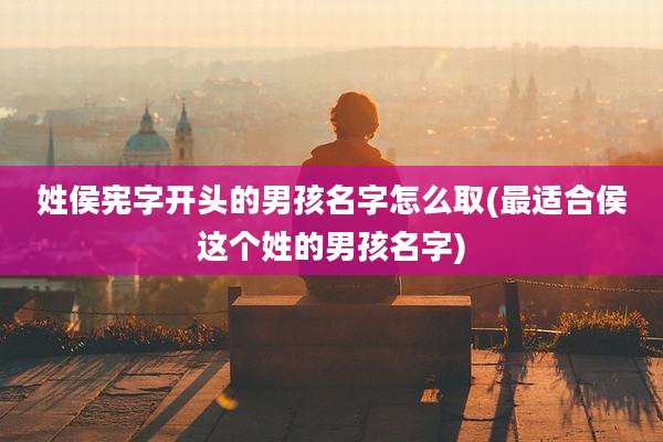 姓侯宪字开头的男孩名字怎么取(最适合侯这个姓的男孩名字)