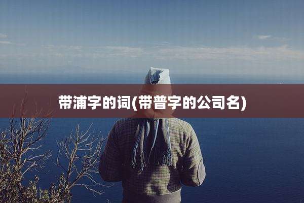 带浦字的词(带普字的公司名)