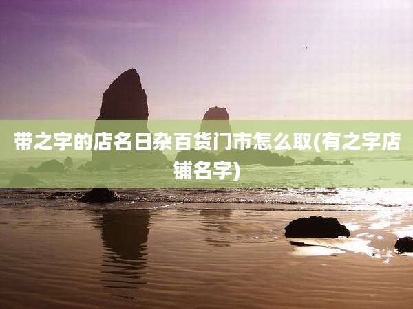 带之字的店名日杂百货门市怎么取(有之字店铺名字)