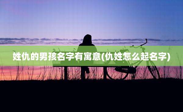 姓仇的男孩名字有寓意(仇姓怎么起名字)