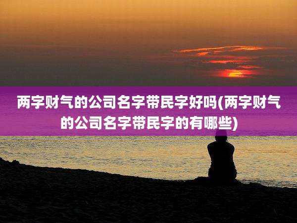 两字财气的公司名字带民字好吗(两字财气的公司名字带民字的有哪些)