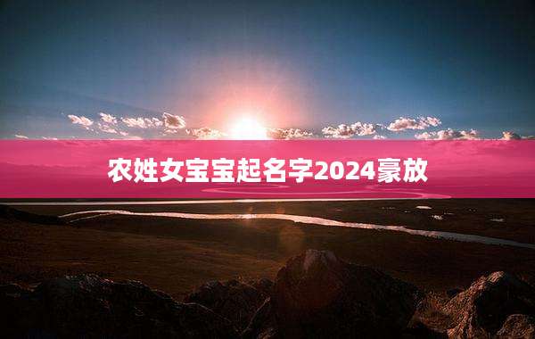 农姓女宝宝起名字2024豪放