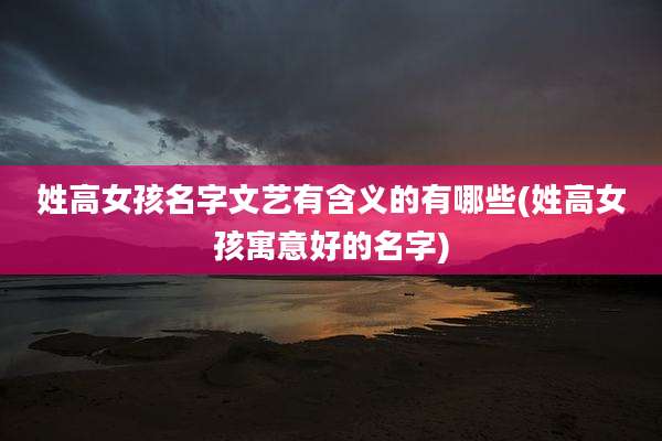 姓高女孩名字文艺有含义的有哪些(姓高女孩寓意好的名字)