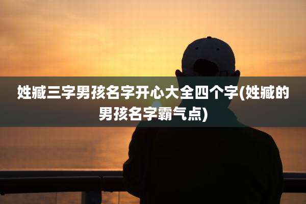 姓臧三字男孩名字开心大全四个字(姓臧的男孩名字霸气点)