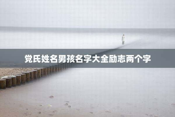 党氏姓名男孩名字大全励志两个字