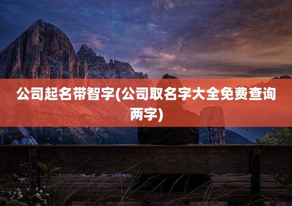 公司起名带智字(公司取名字大全免费查询两字)