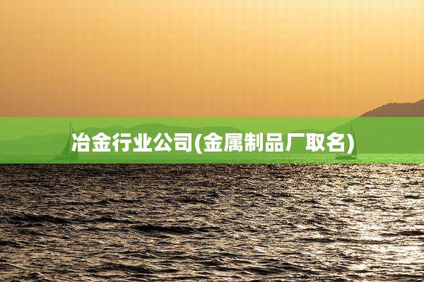 冶金行业公司(金属制品厂取名)