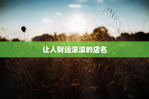 让人财运滚滚的店名