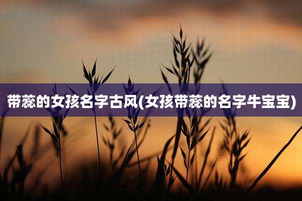 带蕊的女孩名字古风(女孩带蕊的名字牛宝宝)