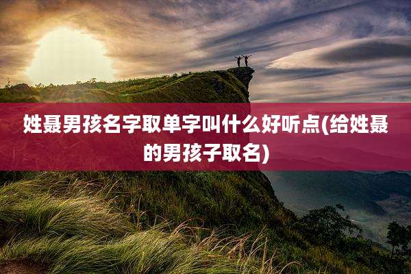 姓聂男孩名字取单字叫什么好听点(给姓聂的男孩子取名)