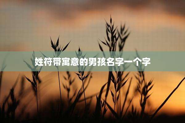 姓符带寓意的男孩名字一个字