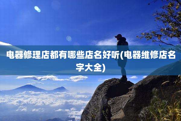 电器修理店都有哪些店名好听(电器维修店名字大全)