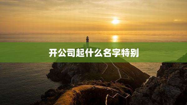 开公司起什么名字特别