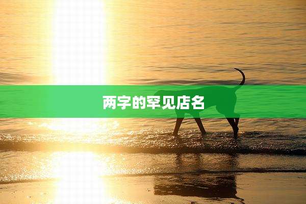 两字的罕见店名
