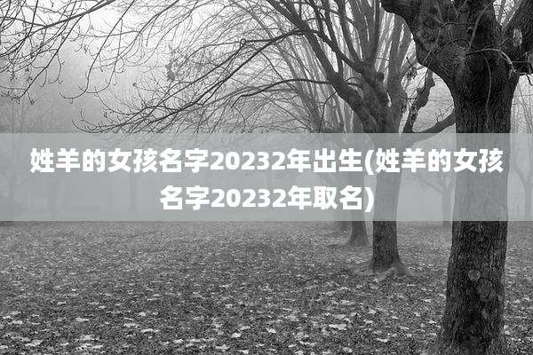 姓羊的女孩名字20232年出生(姓羊的女孩名字20232年取名)