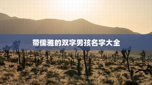 带儒雅的双字男孩名字大全