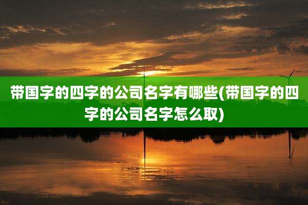 带国字的四字的公司名字有哪些(带国字的四字的公司名字怎么取)