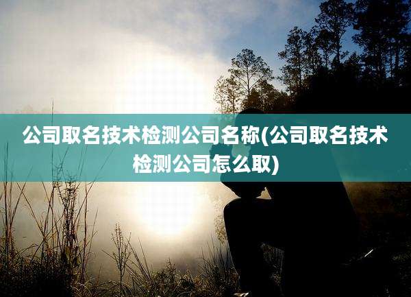 公司取名技术检测公司名称(公司取名技术检测公司怎么取)
