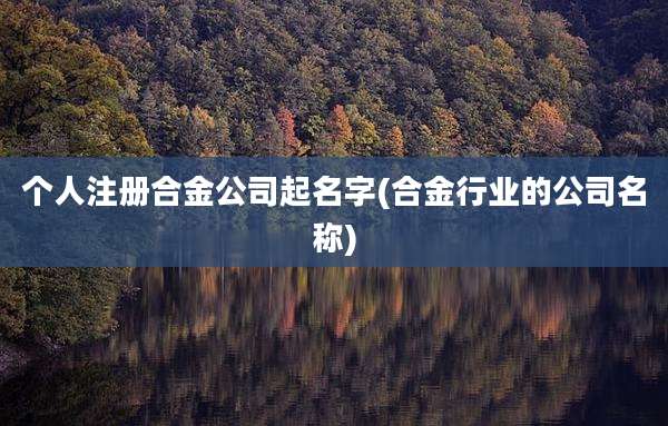 个人注册合金公司起名字(合金行业的公司名称)