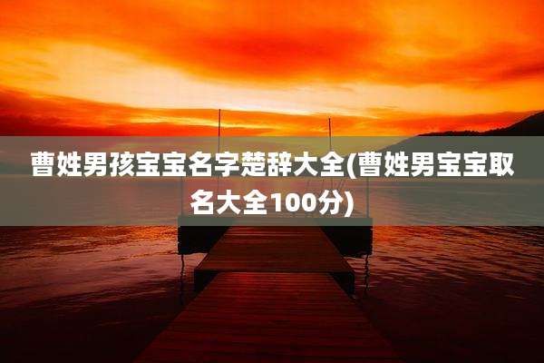 曹姓男孩宝宝名字楚辞大全(曹姓男宝宝取名大全100分)