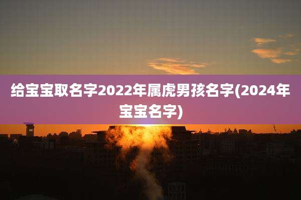 给宝宝取名字2022年属虎男孩名字(2024年宝宝名字)