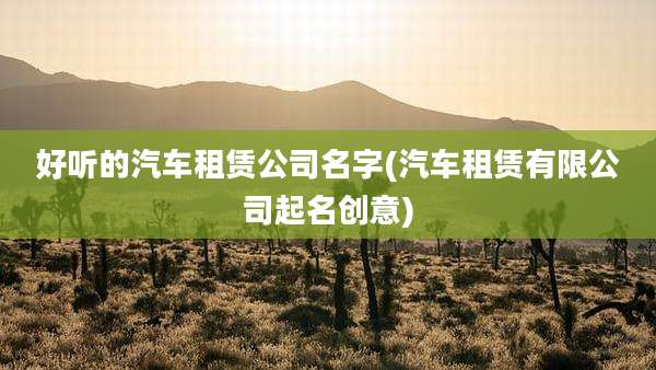 好听的汽车租赁公司名字(汽车租赁有限公司起名创意)