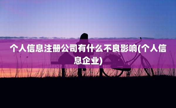 个人信息注册公司有什么不良影响(个人信息企业)
