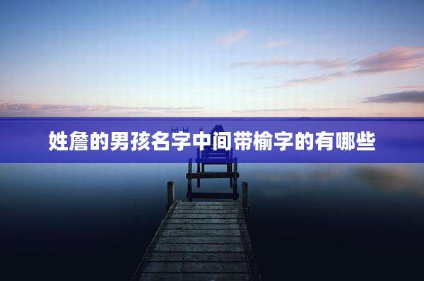 姓詹的男孩名字中间带榆字的有哪些