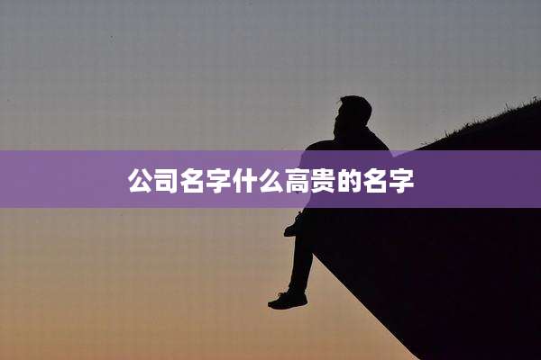 公司名字什么高贵的名字