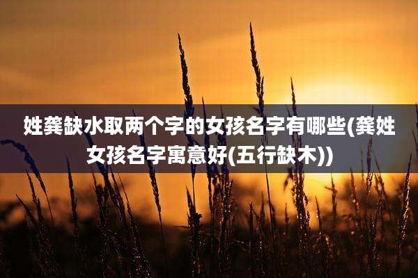 姓龚缺水取两个字的女孩名字有哪些(龚姓女孩名字寓意好(五行缺木))