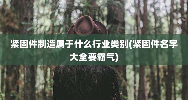 紧固件制造属于什么行业类别(紧固件名字大全要霸气)